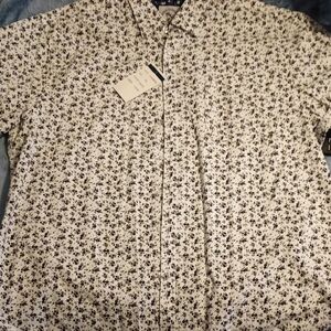 Elegant Black and White Floral Men's Shirt